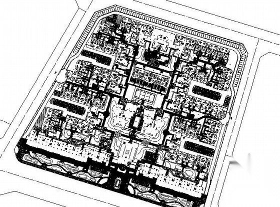 某小区会所及商业街部分景观施工图设计