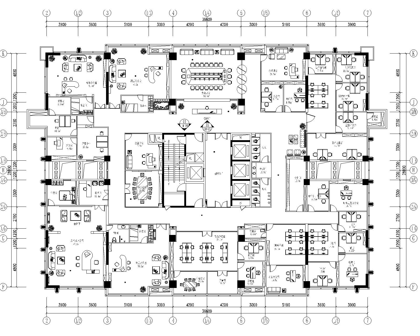 [重庆]某大厦办公室装饰设计全套施工图