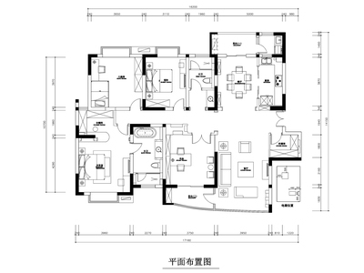 160平米欧式田园平层公寓装修施工图+效果图