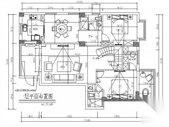 [福建]高端居住区简欧风格两层别墅室内装修施工图