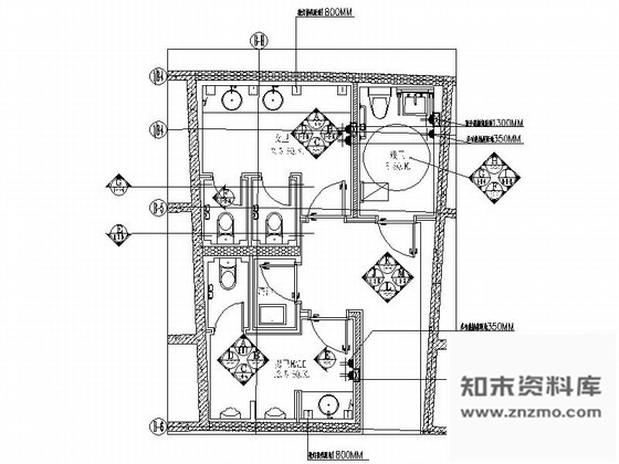 施工图现代风格公共卫生间设计图