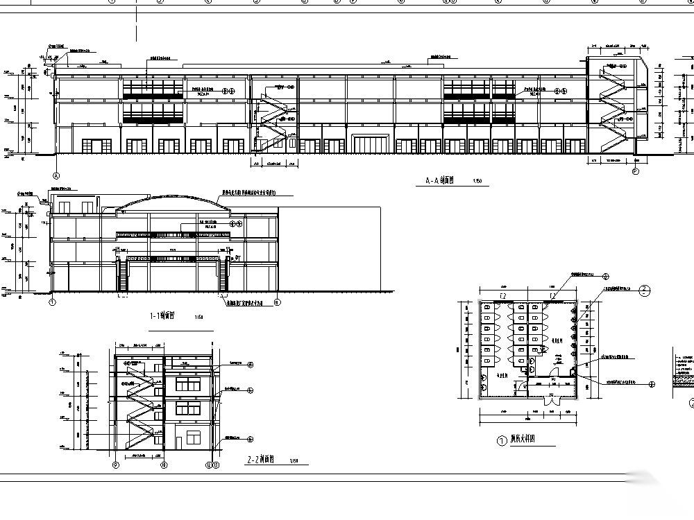 现代多层商场商业建筑设计施工图CAD