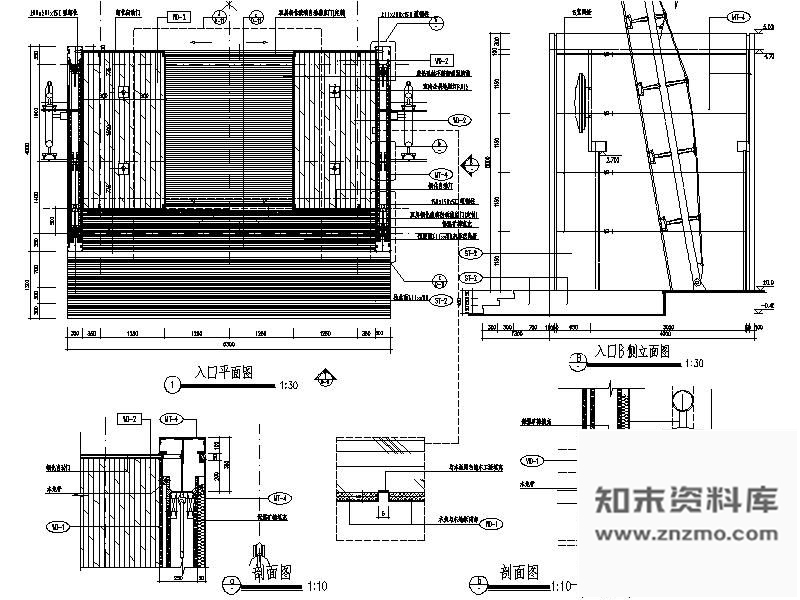 图块/节点汽车展示入口墙详图