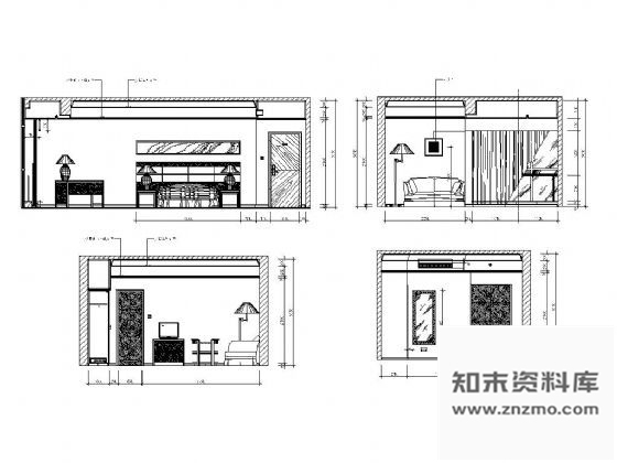 图块/节点酒店客房立面设计图