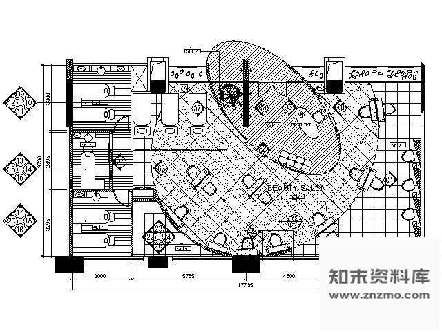 施工图180㎡美容美发室施工图