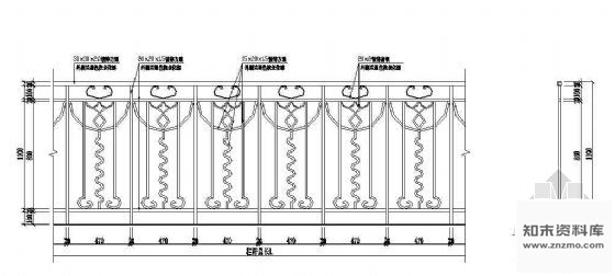 图块/节点铁艺栏杆立面图15