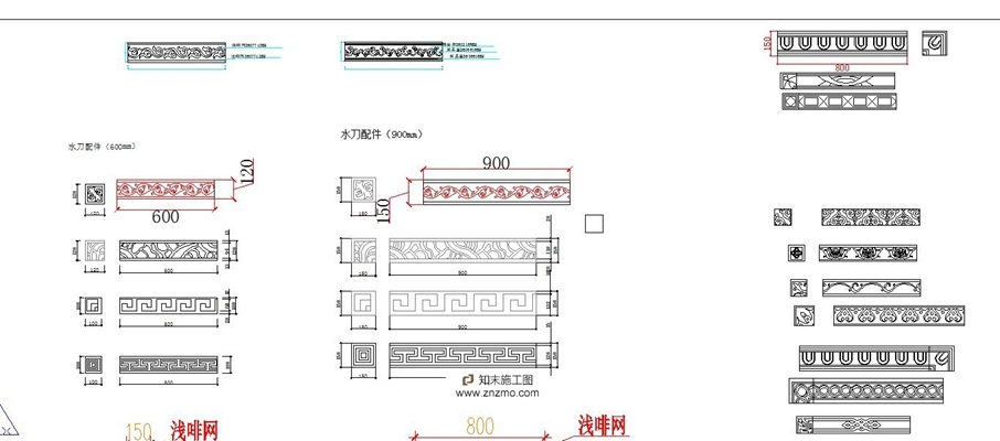 瓷砖 腰线 CAD格式的 各式线条