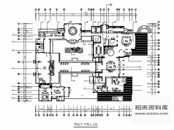 施工图北京庭院式别墅区高档两层别墅装修施工图