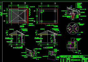 亭与鸟笼景观cad图纸