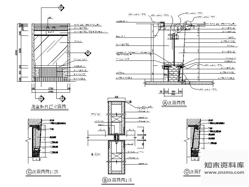 图块/节点现金柜台详图 柜类