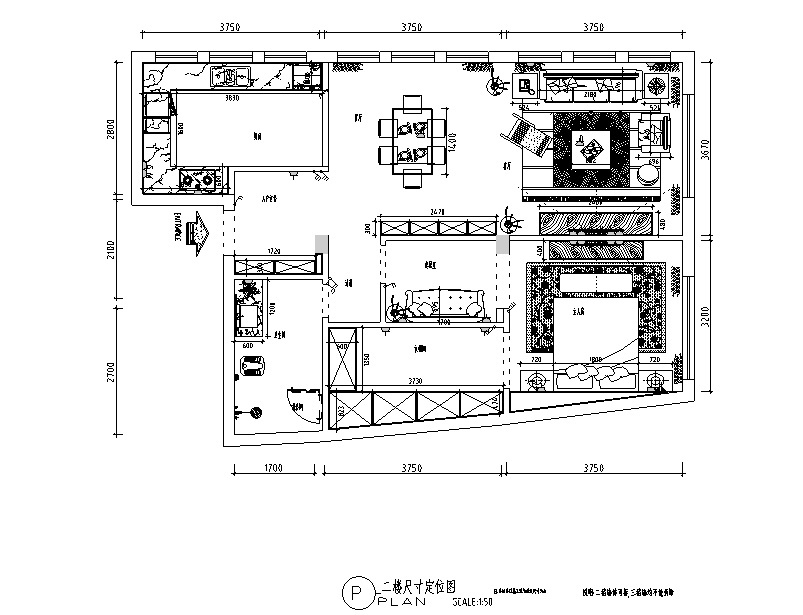 [重庆]灰色调后现代风格自建房三居室住宅设计施工图（附...