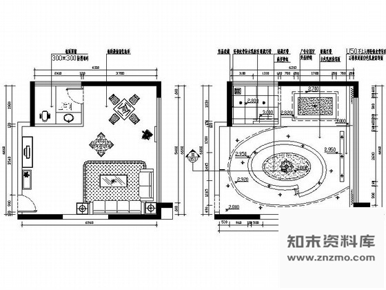 图块/节点41平方西餐厅包间立面图