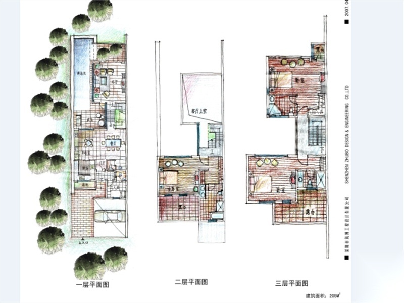 [广东]手绘风格住宅，会所，幼儿园，中学建筑概念方案设...