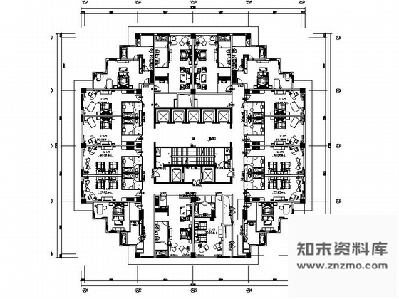 施工图江苏某五星级酒店角客房室内装修施工图