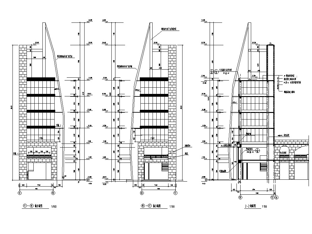 5套商业综合建筑设计方案初设图CAD