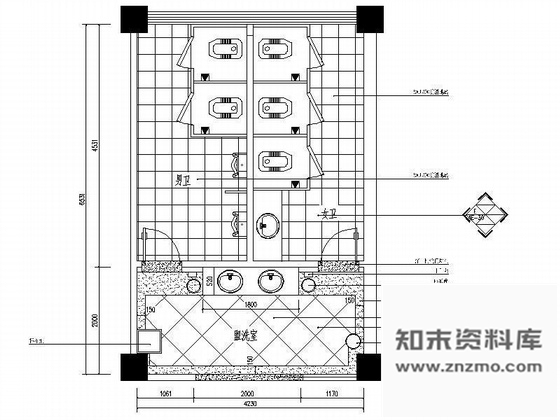 施工图宾馆公共卫生间装修图