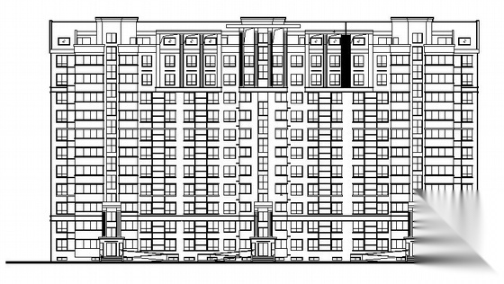 济南某小区十二层九号楼建筑方案图