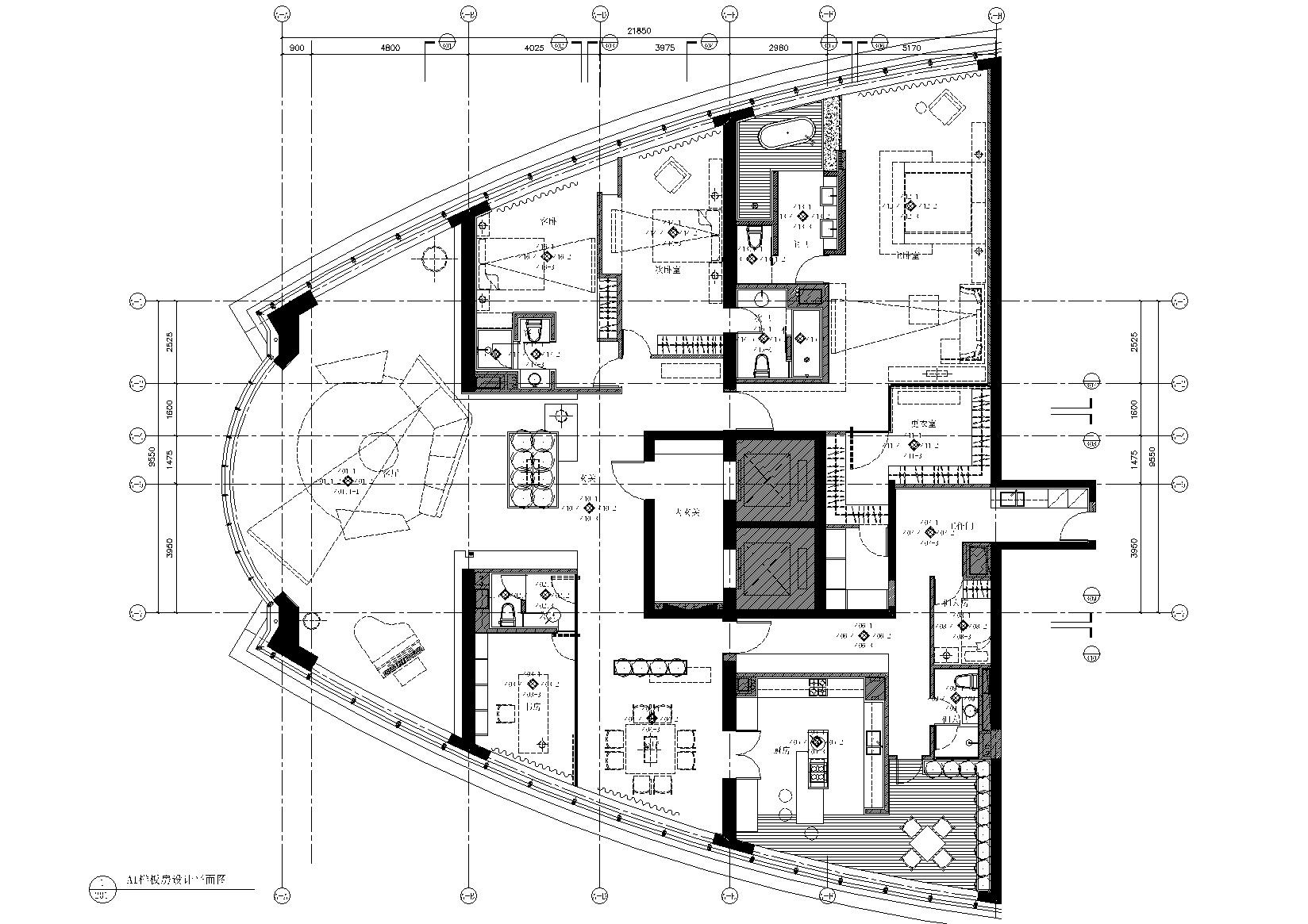 [山东]-青岛世纪名人广场A1样板房施工图 平层