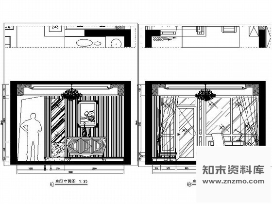 图块/节点重庆某欧式四居室卧室立面图