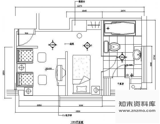 图块/节点VIP房平面图2