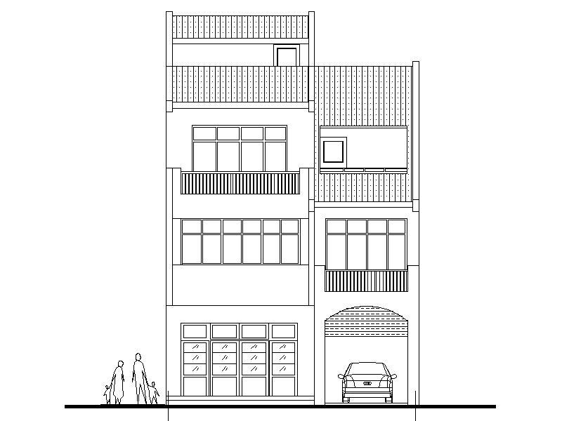 [广东]某3层新农村独栋别墅建筑设计文本（包含CAD+效果...