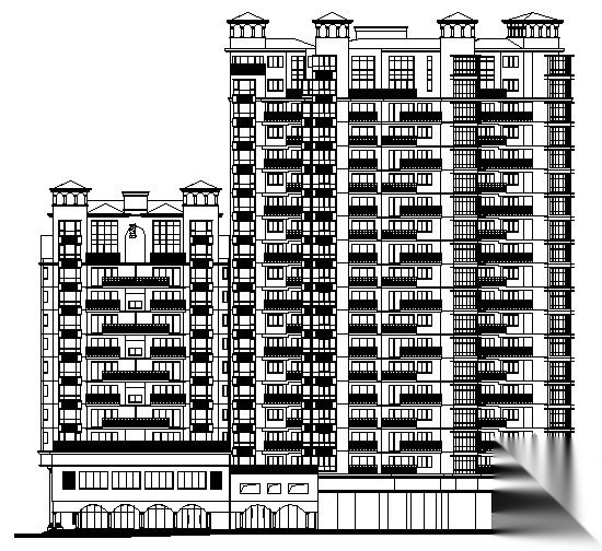 [湘潭市]某国际小区十八层商住楼1、2栋建筑施工图