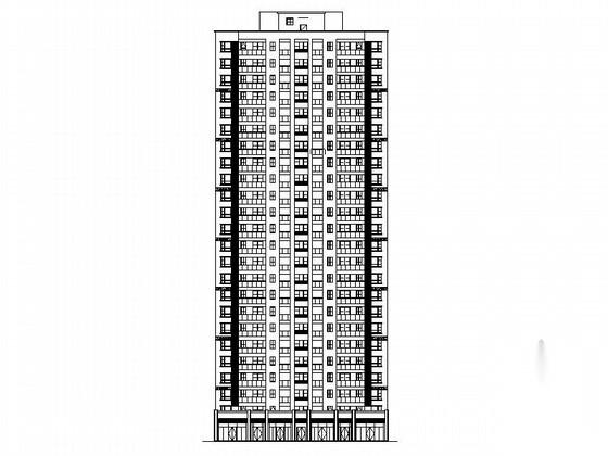 [湖南]25层现代风格商住两用住宅建筑施工图（知名设计院...