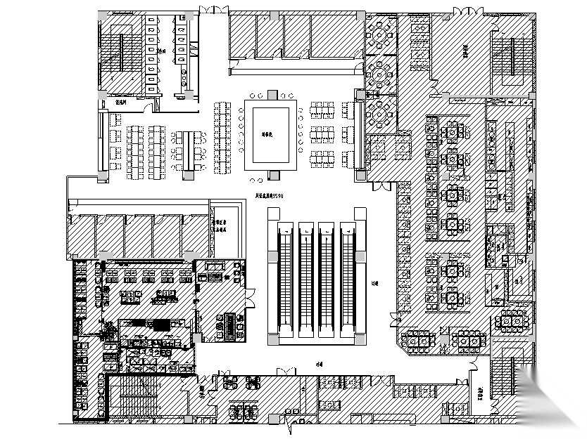 [新疆]753平米现代简洁餐饮空间设计施工图（附效果图）