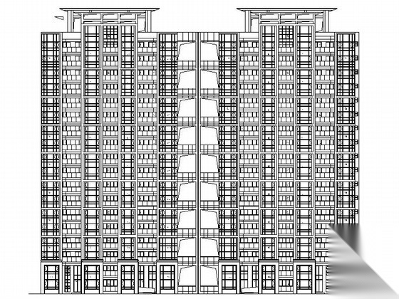 [中山]某十八层一梯三户住宅楼建筑施工图