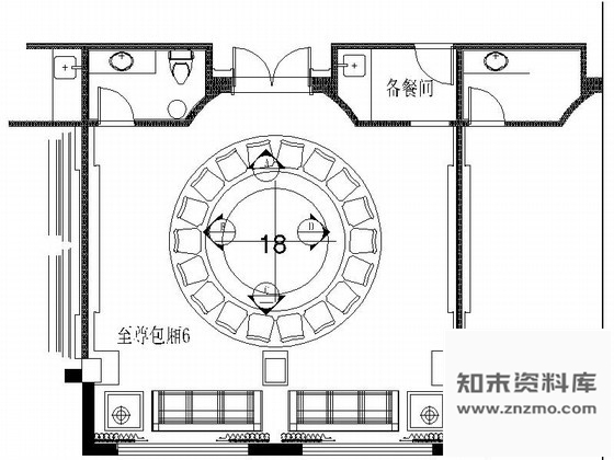 施工图上海某奢华饭店包房6装修图含效果