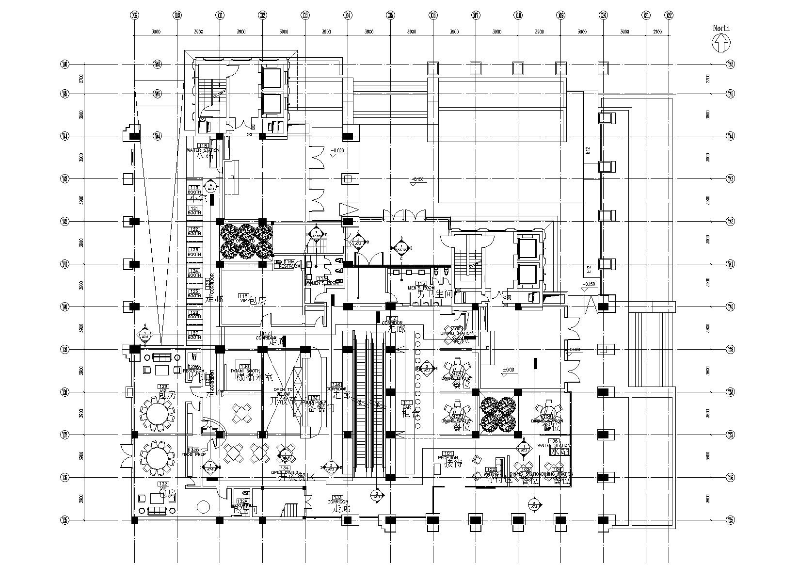 [北京]中国新理念餐厅室内装饰设计施工图