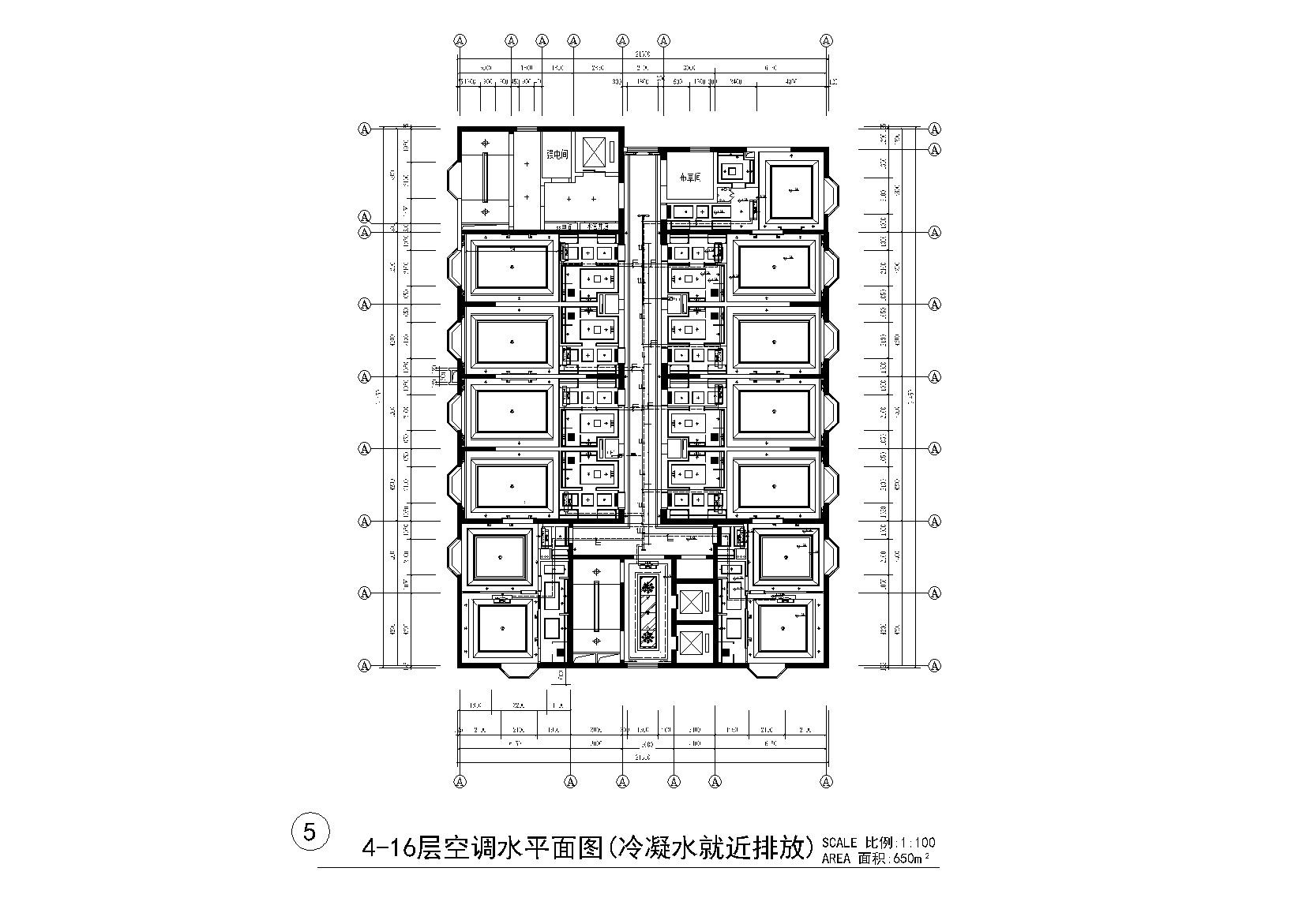 上海某酒店风冷热泵设计图（含机房及配电） 建筑暖通