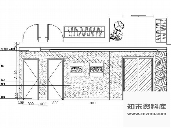 图块/节点南宁某中式样板房餐厅立面含效果