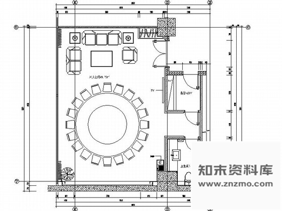 施工图现代办公楼餐厅大包间装修图含效果