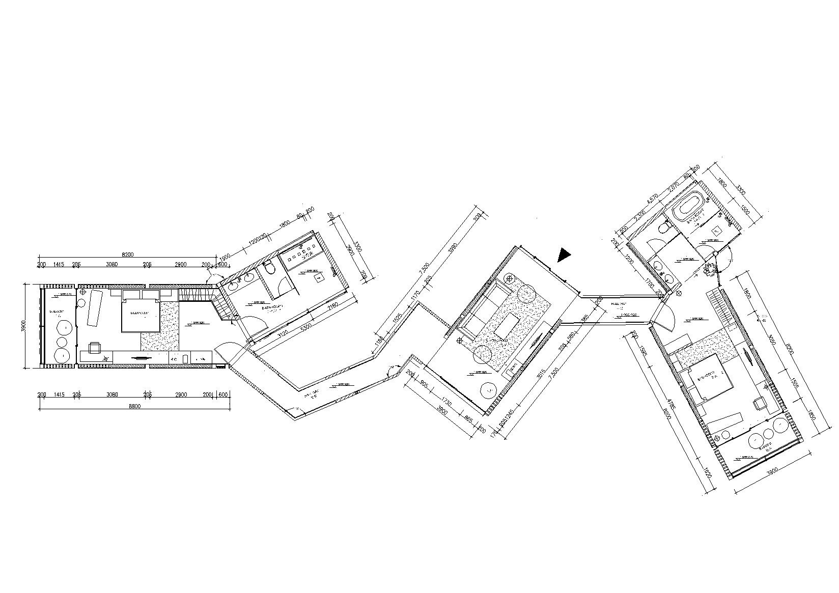 [云南]板栗林P3户型树屋体验住宅施工图 平层