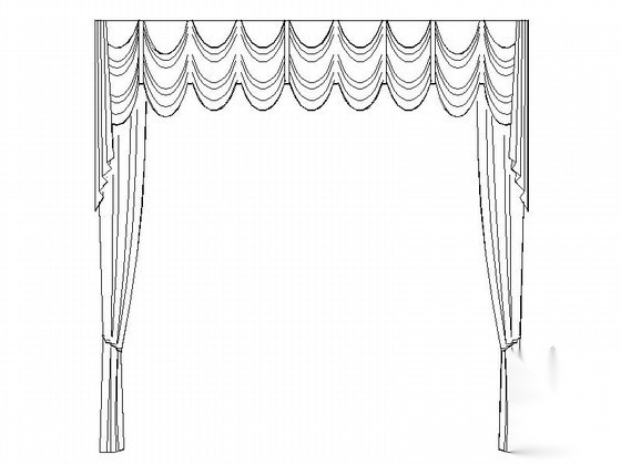 不同类型窗帘样式cad图块