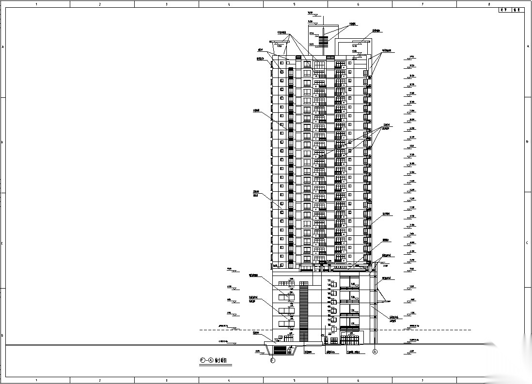 3套高层商住综合楼建筑设计施工图CAD