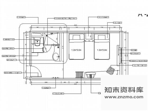 施工图某经济连锁酒店多套标准客房装饰图