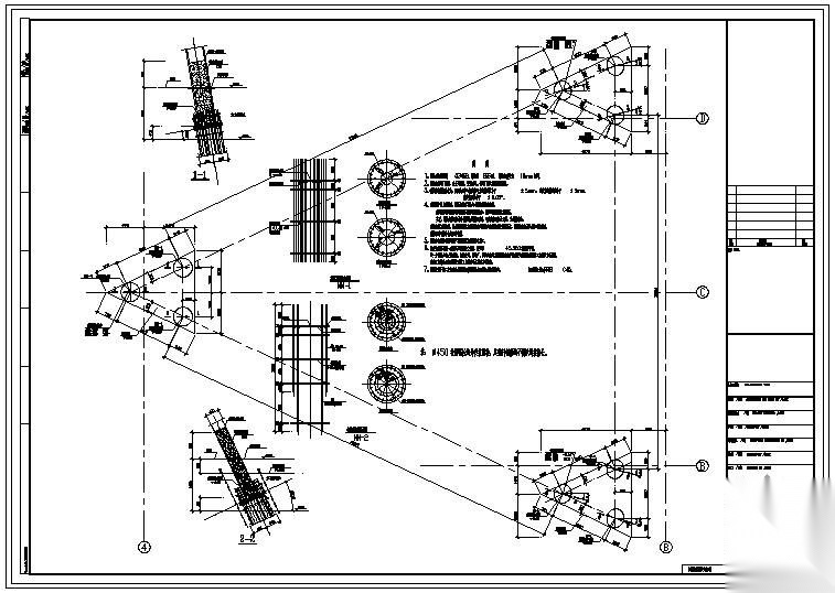 某观光塔钢柱脚锚栓节点构造详图 节点