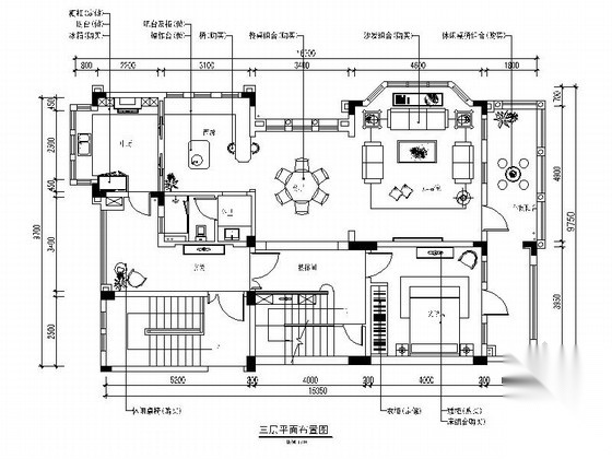 [湖南]豪华法式三层别墅样板房装修施工图（含软装方案...