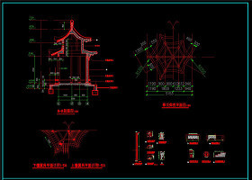 重檐亭方案CAD景观图纸