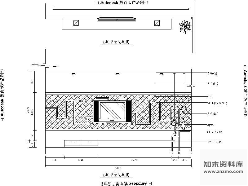 图块/节点电视背景墙立面图