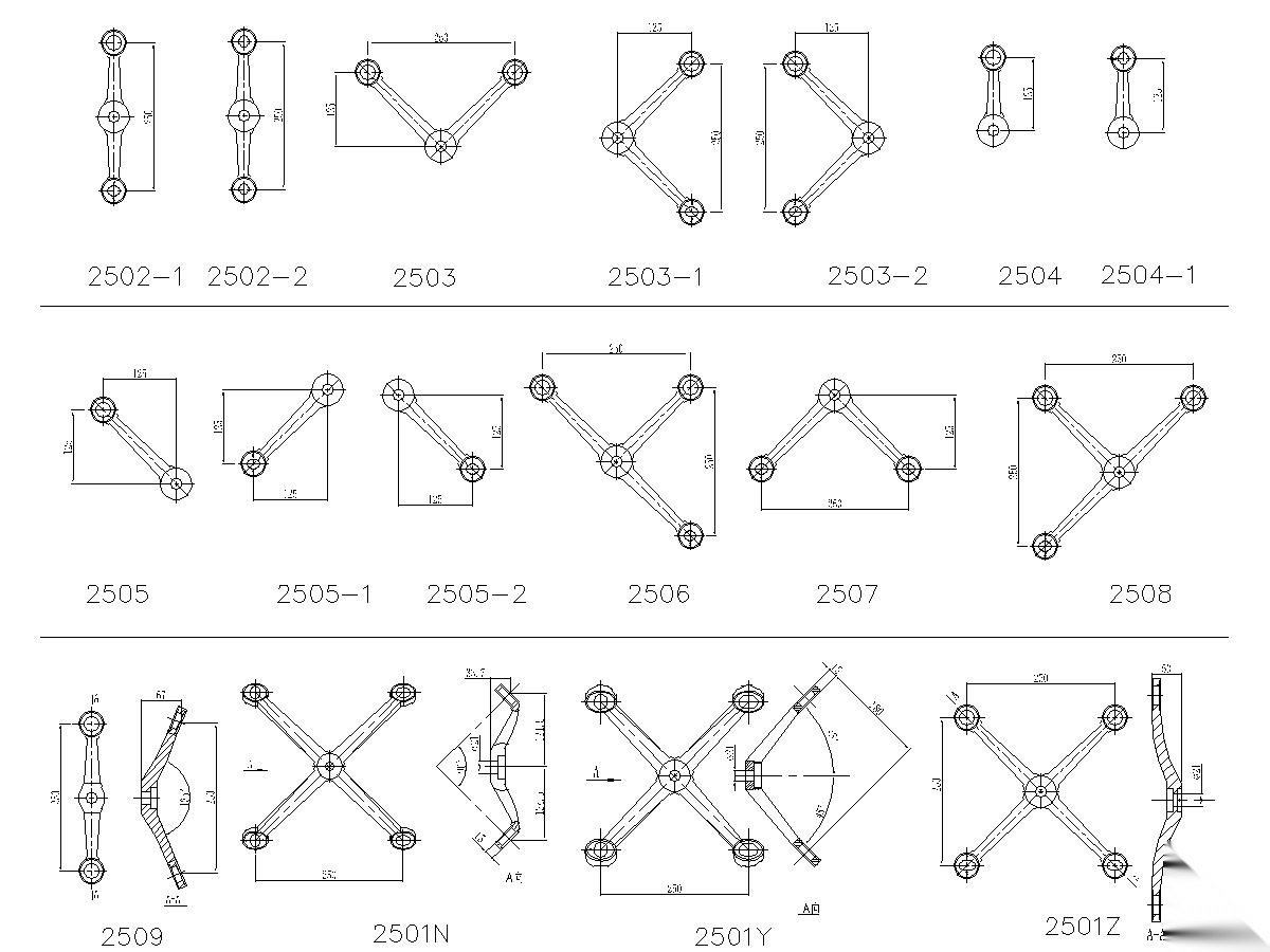 250系列驳接爪施工图