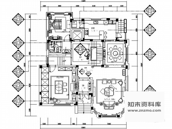 施工图江苏独栋豪华三层别墅室内装修施工图含效果