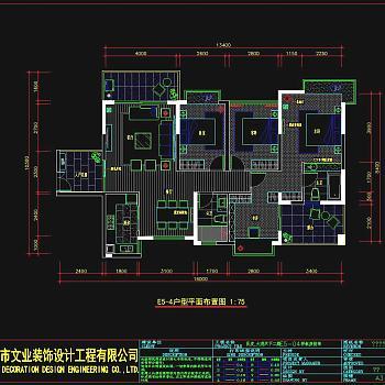 现代欧式风格家装设计完整施工图，CAD建筑图纸免费下载 平层