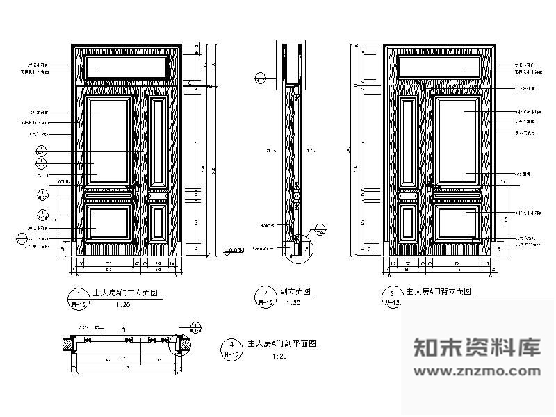 图块/节点主人房子母门详图 通用节点