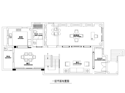 500平米新古典主义风格联体别墅装修施工图