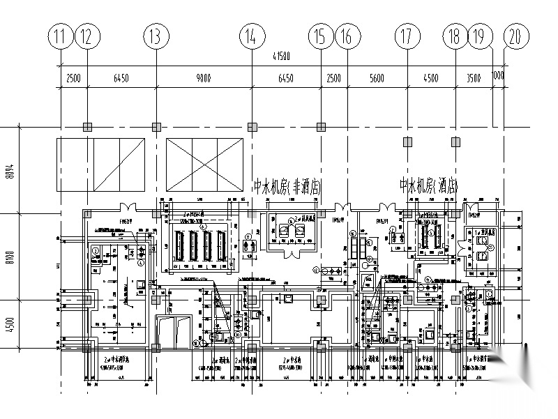 MBR膜处理中水回用设计图（CAD）