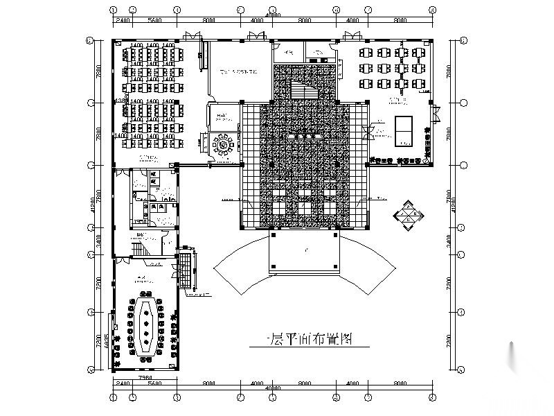 2000㎡现代办公楼室内施工图（含效果图）