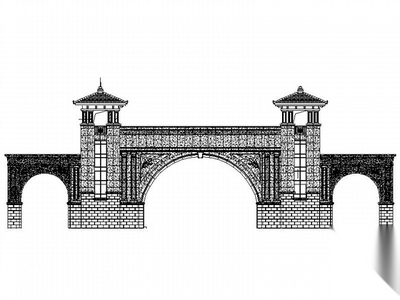 高档小区石材大门建筑施工图